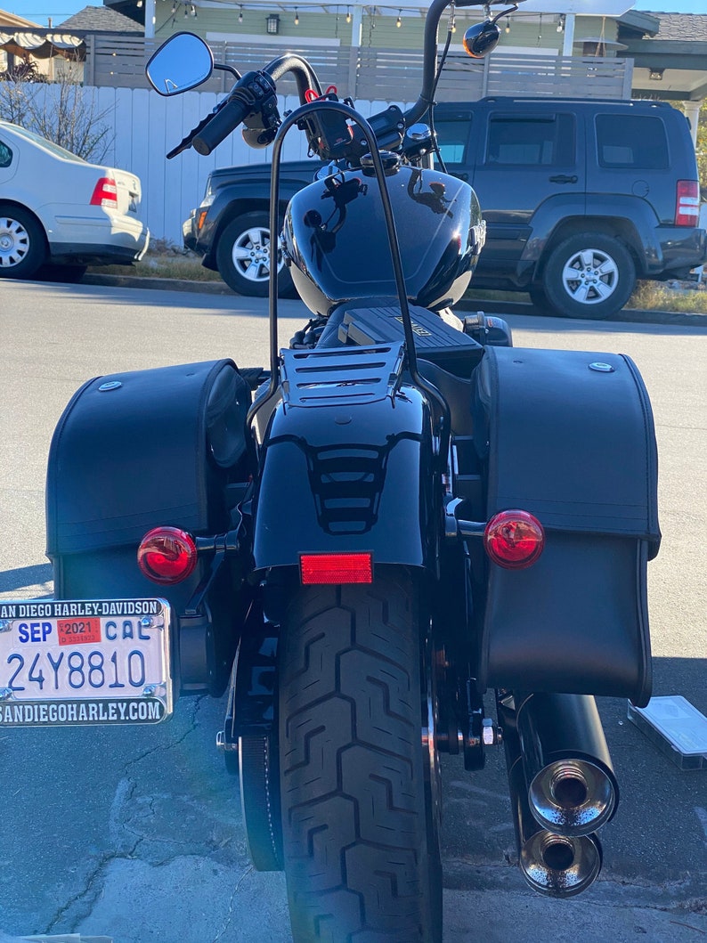 Harley Softail 20 Sissy Bar with CUSTOM fold down rack Etsy