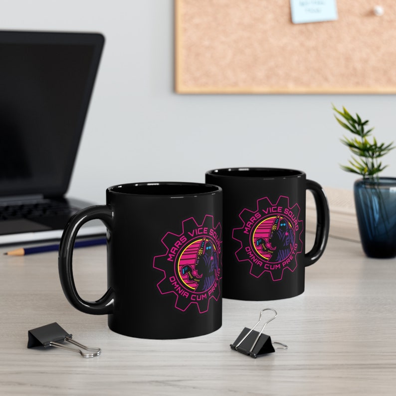 Mars Vice Squad Mug Wargaming SciFi Coffee Mug War Gaming Gift Synth Retro Wave Tabletop Gamers Tech Priest Mechanicus Graphic Miniatures image 6