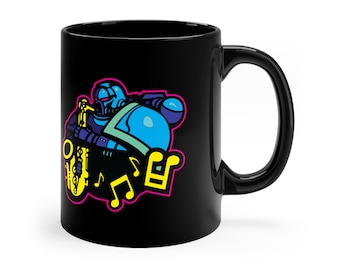 Space Marine Saxophone Mug Wargaming Coffee Mug War Gaming Gift Sax Musician SciFi Nerd Gift Tabletop Gamer Miniatures Power Armor Graphic