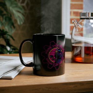 Mars Vice Squad Mug Wargaming SciFi Coffee Mug War Gaming Gift Synth Retro Wave Tabletop Gamers Tech Priest Mechanicus Graphic Miniatures image 2