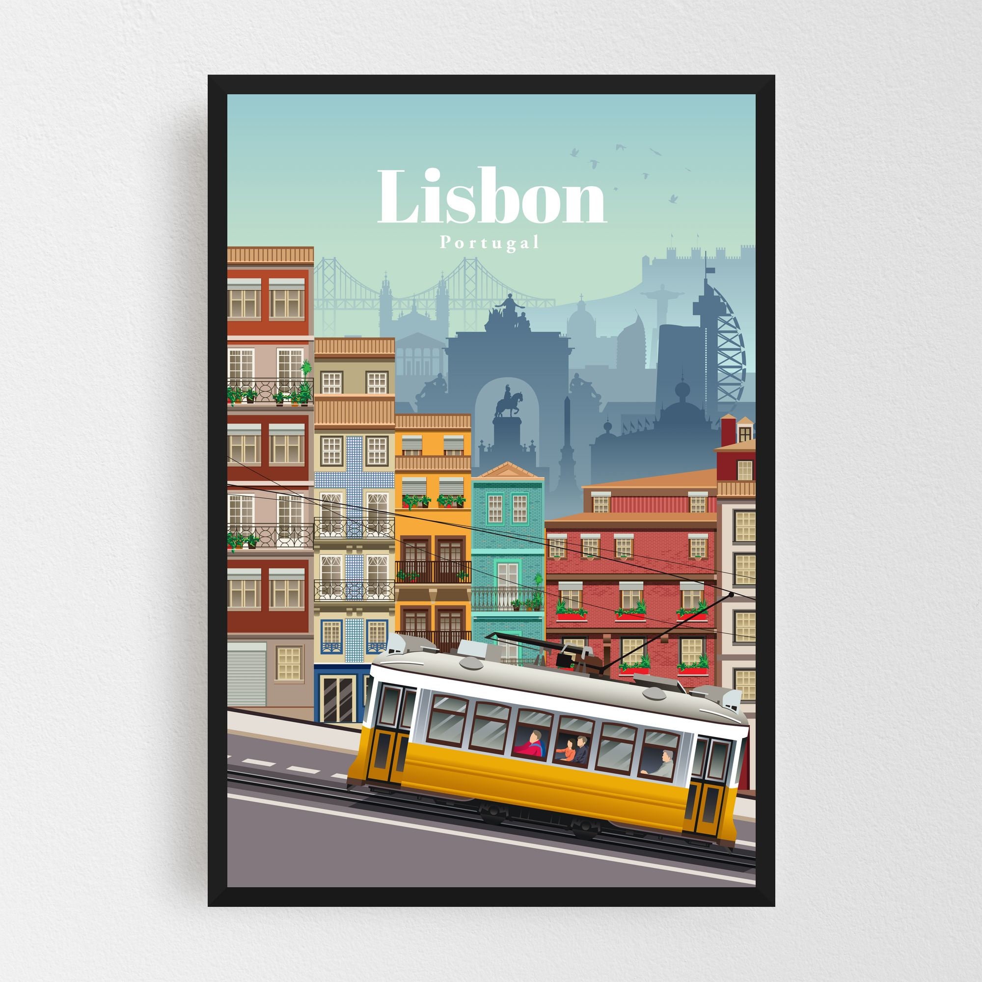 Lisbon Print Lisbon Wall Art Lisbon Poster Portugal Print Etsy