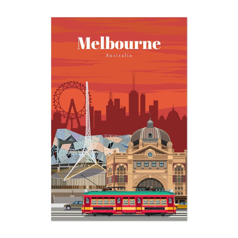 Melbourne Print Melbourne Wall Art Melbourne Poster Etsy