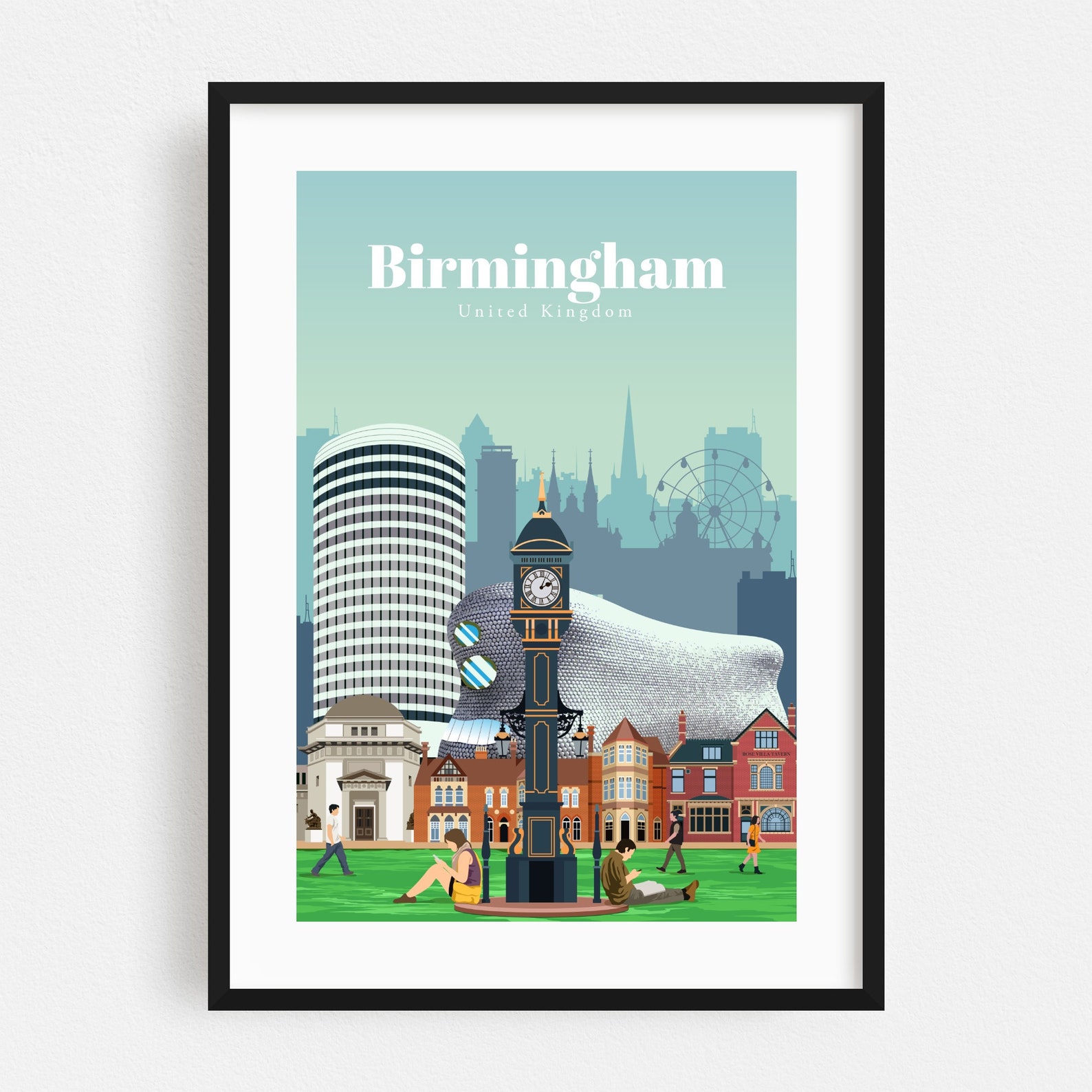 Birmingham Print Birmingham Wall Art Birmingham Poster Etsy