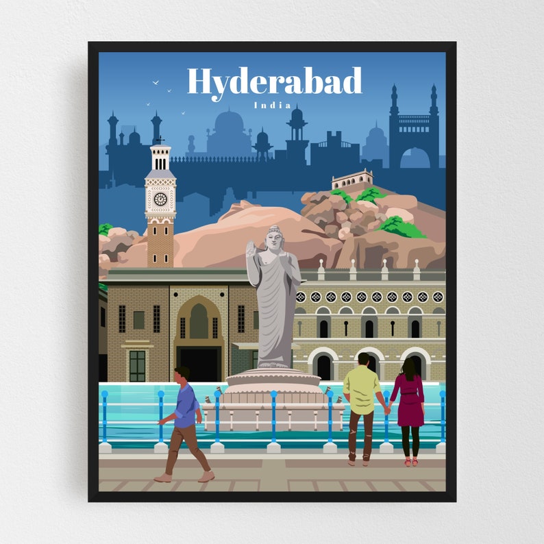 Hyderabad Print Hyderabad Wall Art Hyderabad Poster India Etsy