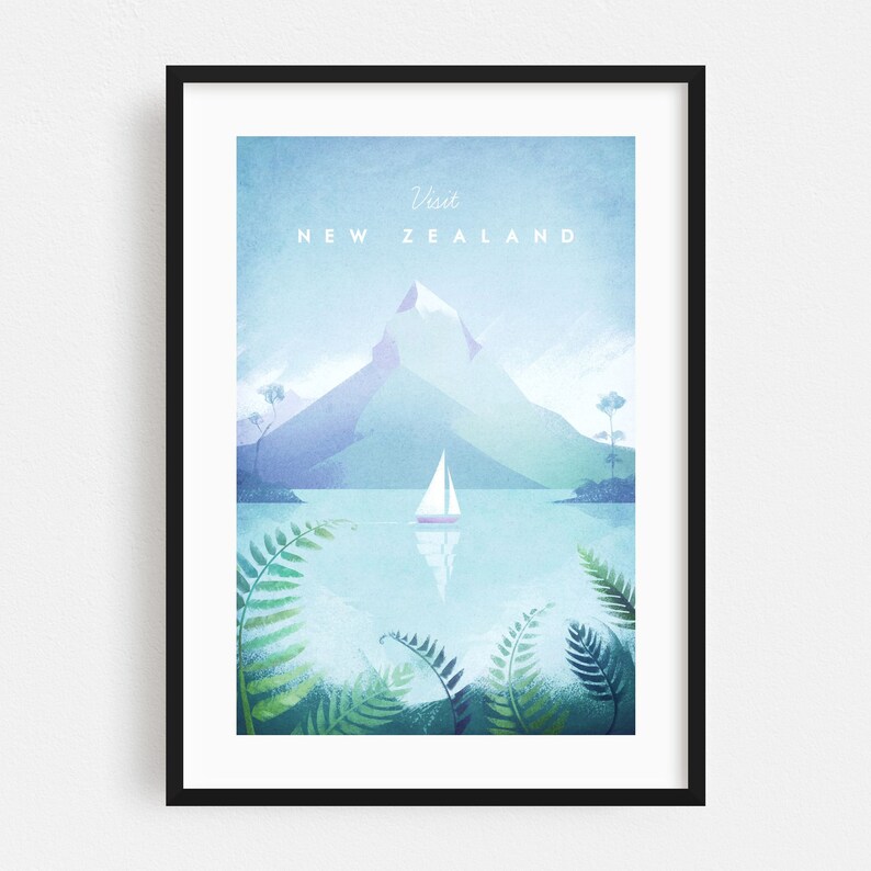 New Zealand Print New Zealand Wall Art New Zealand Poster Etsy