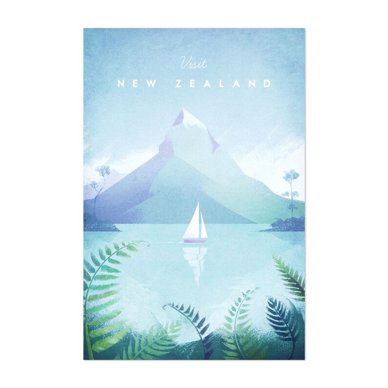 New Zealand Print New Zealand Wall Art New Zealand Poster Etsy