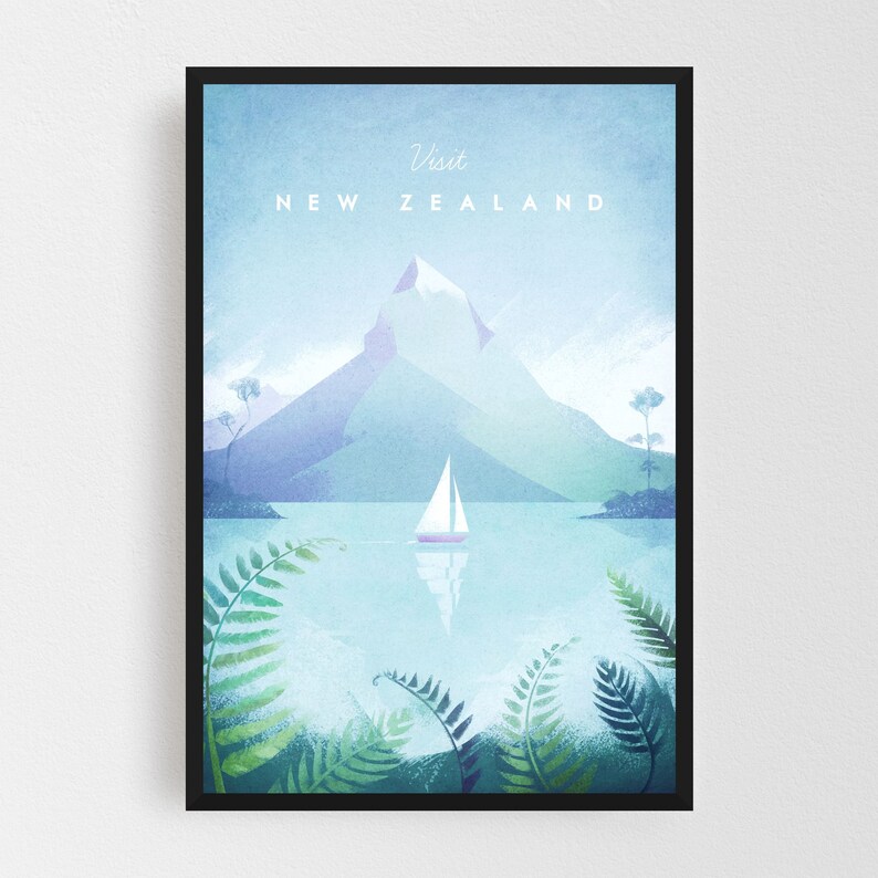 New Zealand Print New Zealand Wall Art New Zealand Poster Etsy