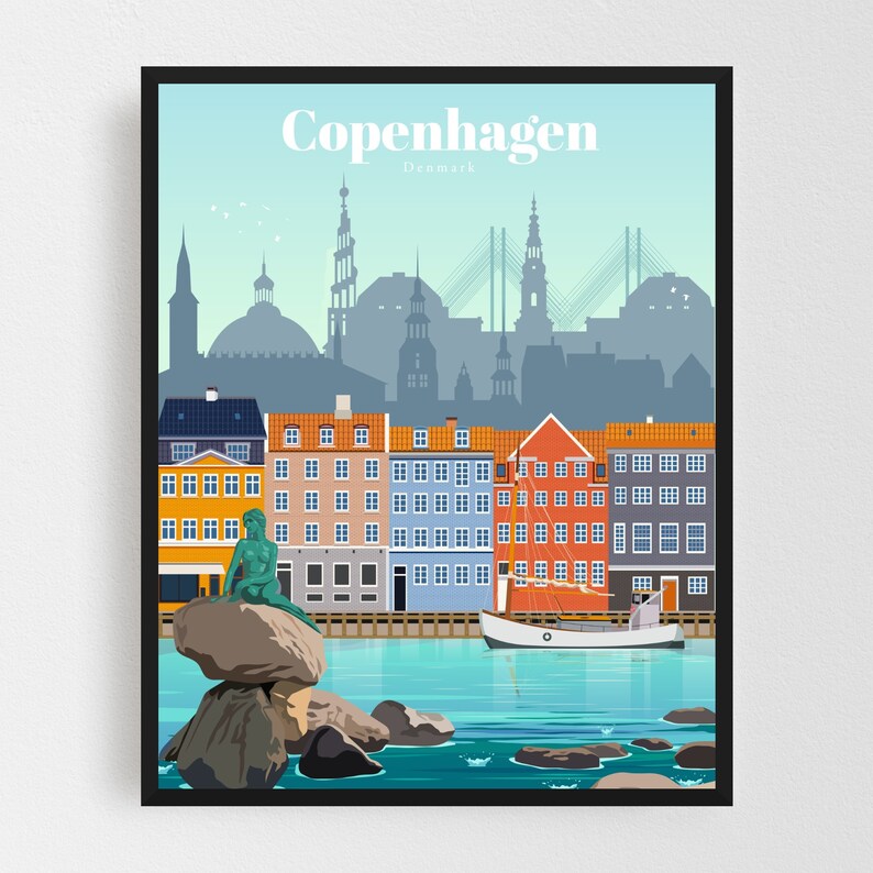 Copenhagen Print Copenhagen Wall Art Copenhagen Poster | Etsy