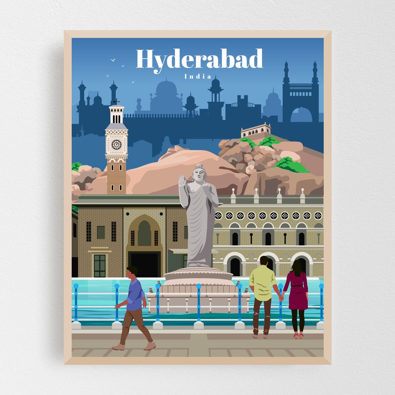 Hyderabad Print Hyderabad Wall Art Hyderabad Poster India Etsy