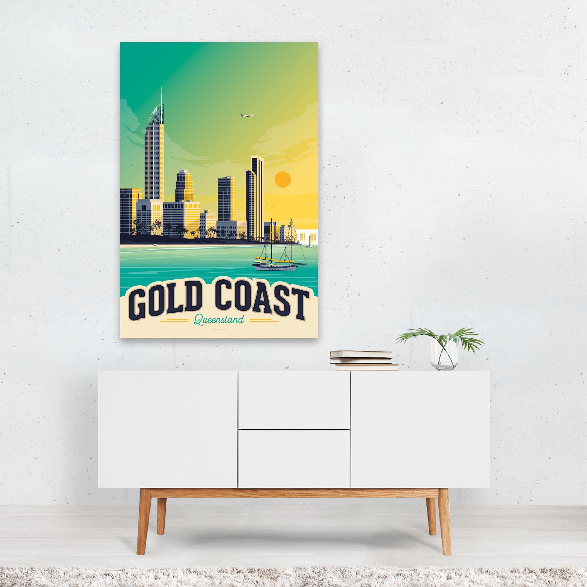Gold Coast Print Gold Coast Wall Art Gold Coast Poster Etsy