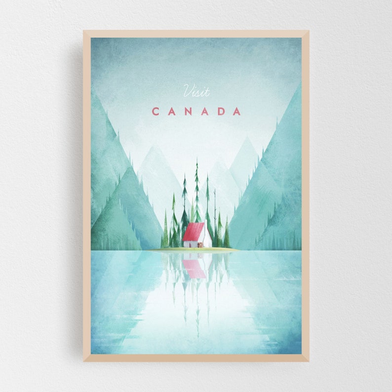Canada Print Canada Wall Art Canada Poster Art Deco Print Etsy