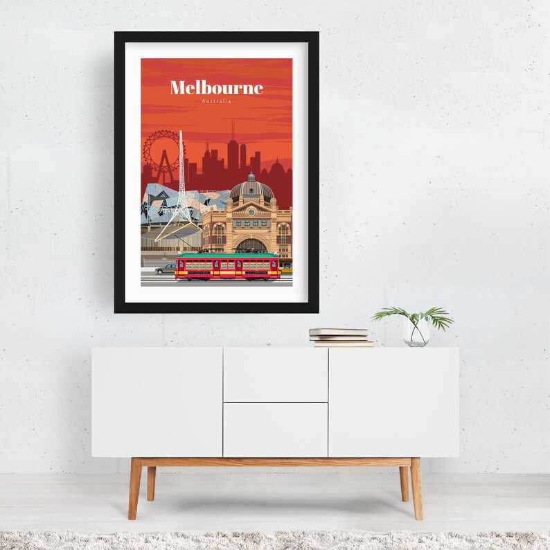 Melbourne Print Melbourne Wall Art Melbourne Poster Etsy
