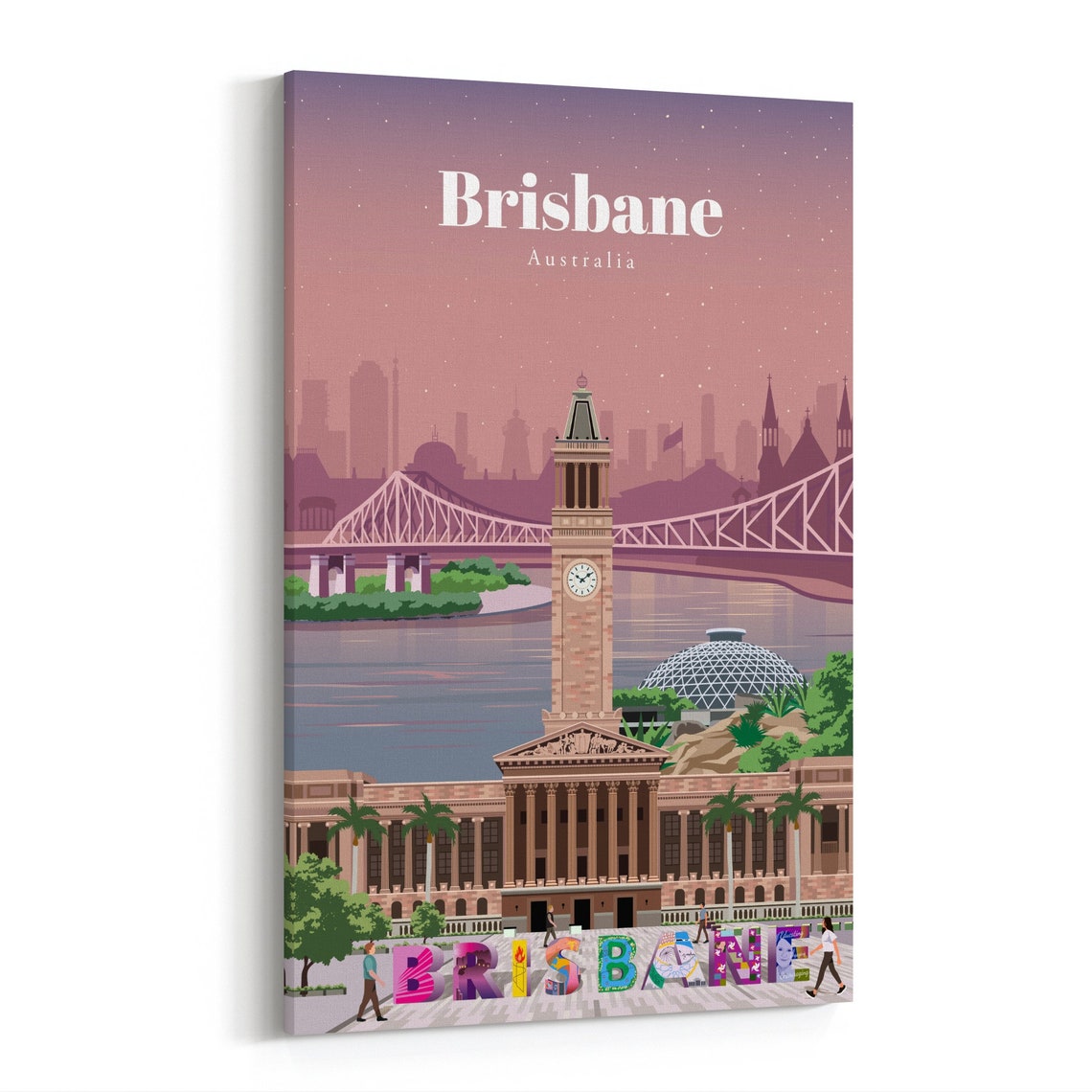 Brisbane Print Brisbane Wall Art Brisbane Poster Australia Etsy