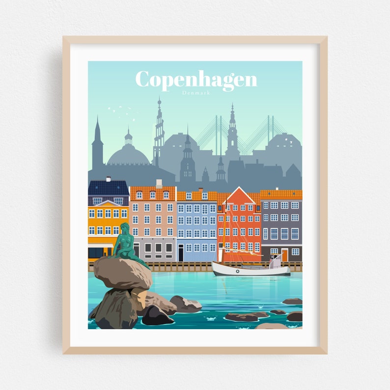 Copenhagen Print Copenhagen Wall Art Copenhagen Poster Etsy