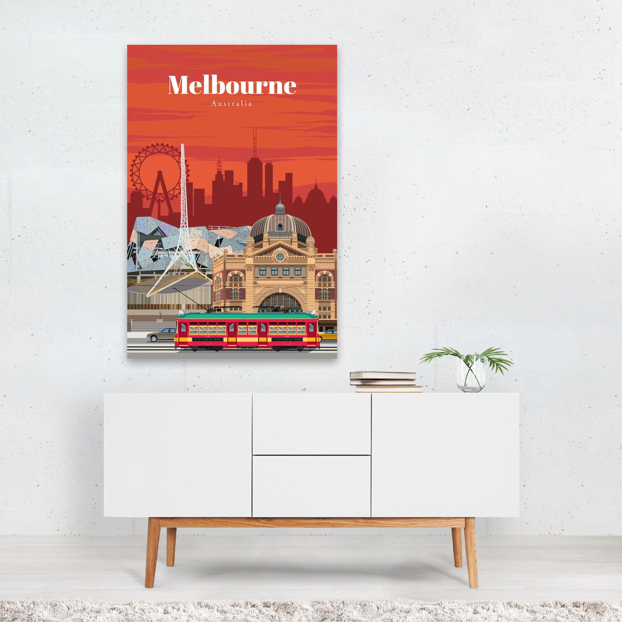 Melbourne Print Melbourne Wall Art Melbourne Poster Etsy