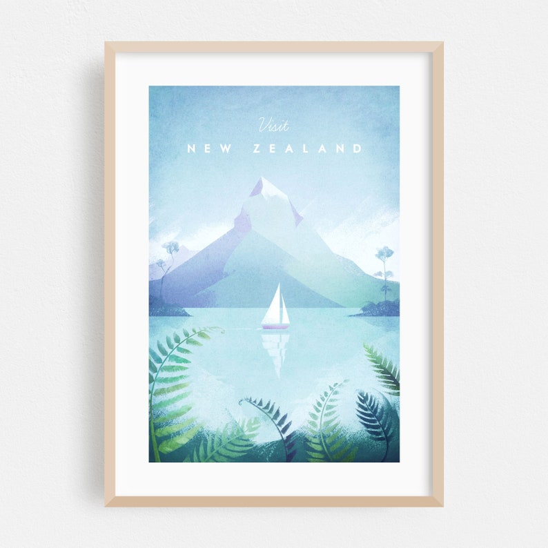 New Zealand Print New Zealand Wall Art New Zealand Poster Etsy