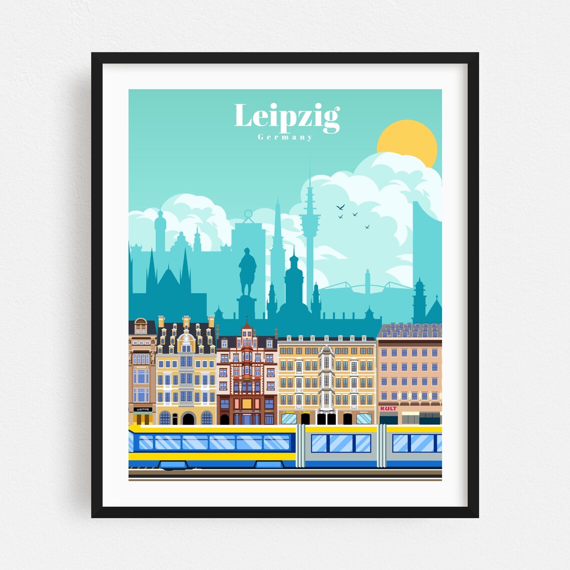 Leipzig Print Leipzig Wall Art Leipzig Poster Germany | Etsy