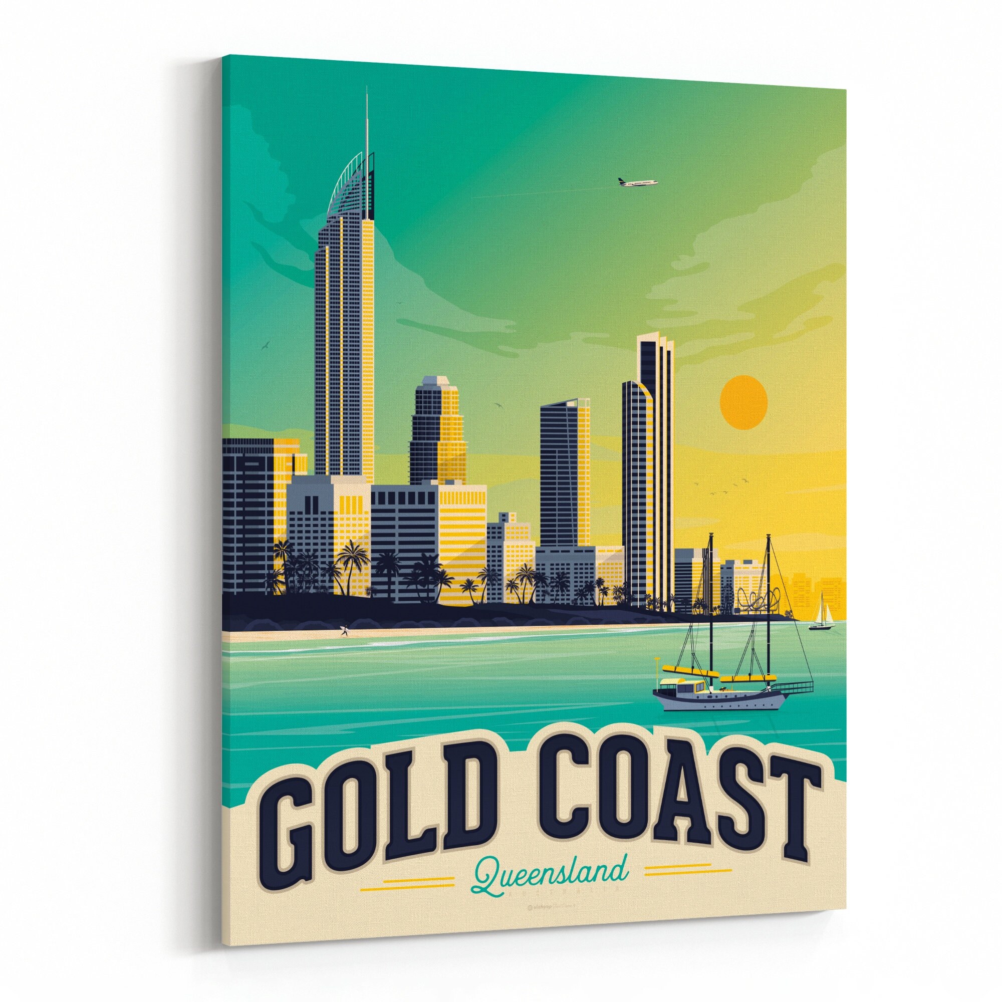 Gold Coast Print Gold Coast Wall Art Gold Coast Poster Etsy
