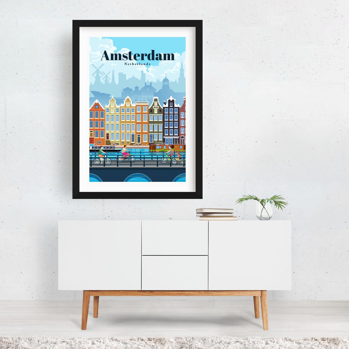 Amsterdam Print Amsterdam Wall Art Amsterdam Poster Etsy