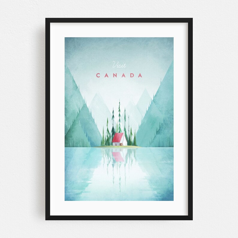 Canada Print Canada Wall Art Canada Poster Art Deco Print Etsy