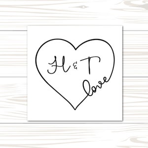 Custom Heart Vinyl Decal, Custom Love Decal, Heart Sticker, Personalized Heart Decal