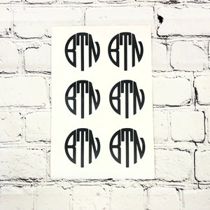 Personalized Vinyl Monogram Decal Set - 2 inch - Custom Color Choice