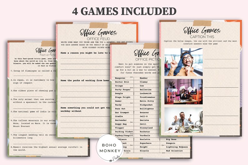 Customisable Office Games Bundle Team Games Office Party Office Feud
