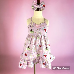 Princess Dress, Girls Birthday outfit, Girls princesses inspire dress, Rapunzel, Snow White, Moana, Mulan, Ariel, Aurora, Princess Tiana