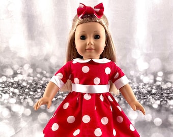 Minnie Mouse 18 Inch Doll Dress: Polka Dot Outfit with Bow