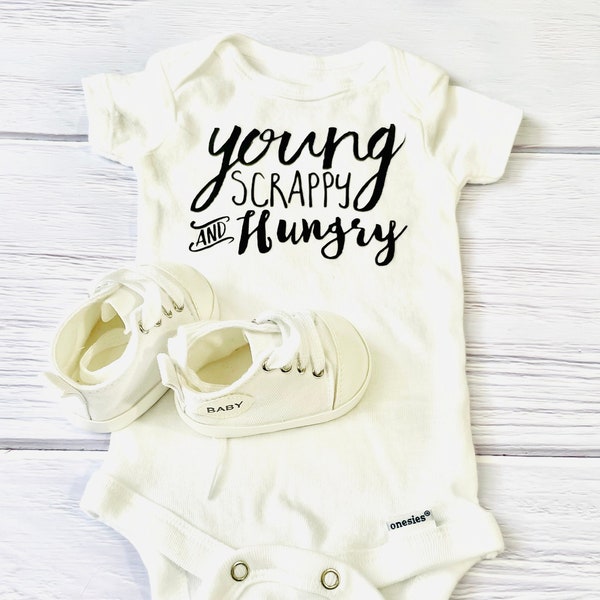 Young Scrappy And Hungry Baby Onesie, Hamilton Baby Onesie, Broadway Shirts, Hamilton Baby, Baby Gift, Baby Shower Gift, Cute Baby Onesie