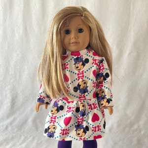 18 Zoll Puppenkleid, Puppenkleidung, 18 Zoll Puppenkleidung, Minnie Maus Kleid für Puppen, 18 Zoll Puppenkleid mit Leggings