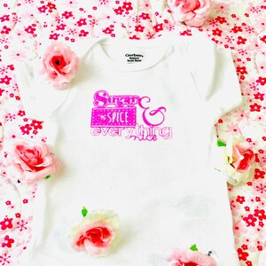 Sugar n Spice Glitter Baby Onesie: Customizable Organic Cotton