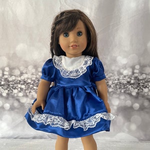 Party Dress For 18 Inch Dolls, Historical Dresses For 18 Inch, Molly Dress,1940's Inspired Doll Dress, Satin Dress For 18 Inch Doll