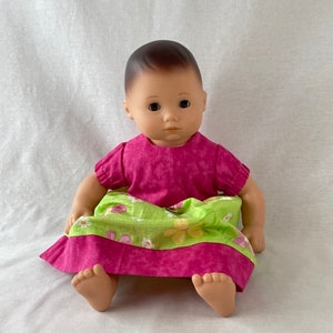 Floral Cotton Baby Doll Dress: Fits 15-inch Dolls