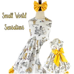Winnie the Pooh Cotton Dress: Birthday Party Costume with Matching Bow
