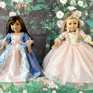18 Inch Doll Colonial Formal Dress, Annalise Dress, Princess Doll Dresses, Erika Dress,  Colonial Doll Clothes, Princess Ball Gown