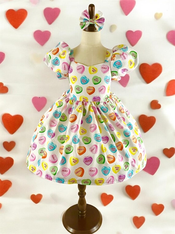 Valentine's Day Baby Girl Dress Valentine's Day Dress for Girl,Girls' Valentine Outfit,Sweetheart Dress for Children,Cute Valentine's Outfit