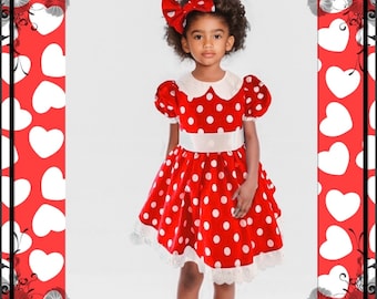 Red Minnie Mouse Dress, Adorable Costumes For Girls, Halloween Costumes, Birthday Party Dresses, Minnie Mouse Dress, Girls Costumes, Red