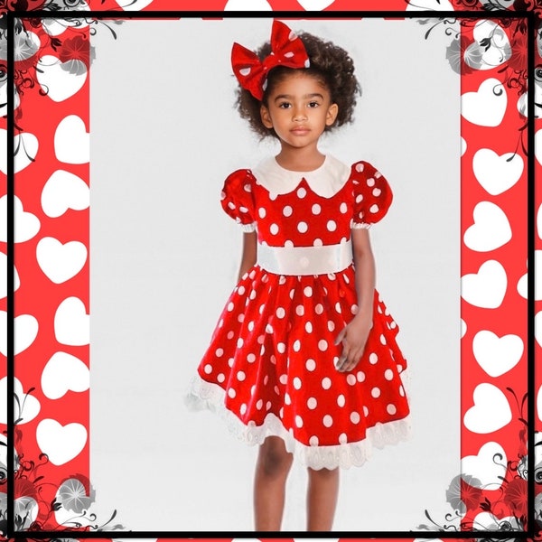 Red Minnie Mouse Dress, Adorable Costumes For Girls, Halloween Costumes, Birthday Party Dresses, Minnie Mouse Dress, Girls Costumes, Red