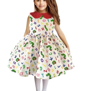 School dress, Back to school dress, Girls school dress, First day of school, Alphabet school dress, Kindergarten dress, School photo dress