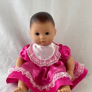 Party Dresses For Bitty Baby, Fancy Dresses For 15 Inch Baby Dolls, Laced Dress For 15 Inch Baby Dolls, Satin Dresses For Bitty Baby Dolls,