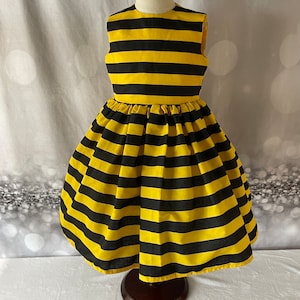 Bumble Bee Sleeveless Dress Halloween Costume Infant Baby Toddler Girl, Bumblebee Costume Dress, Bumblebee Dress