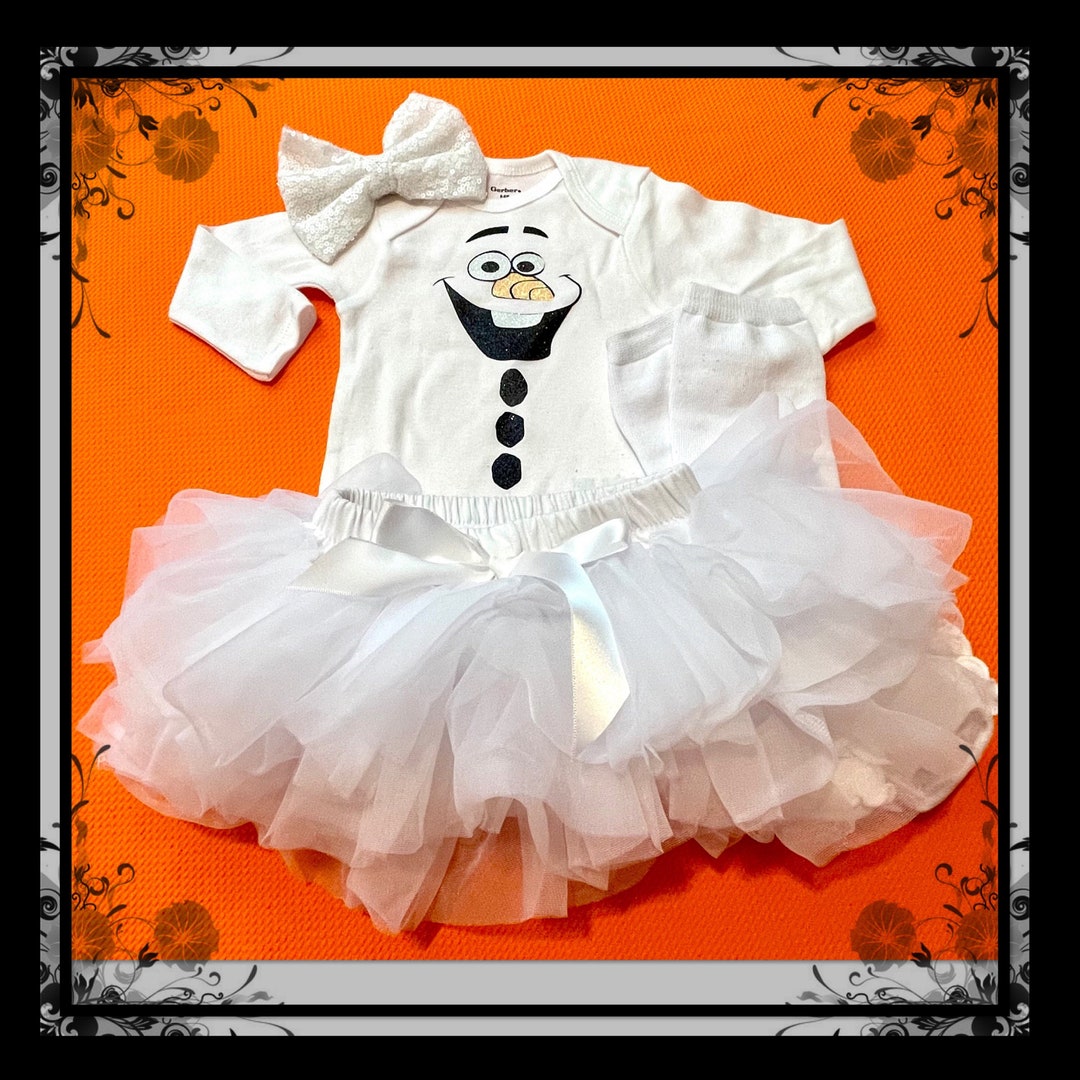 Girls 3 Piece OLAF Costume Tutu Outfit Costume, Baby Olaf Costume