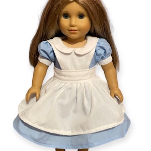 Original Alice in Wonderland Blue Cotton Doll Outfit for 18 Inch Doll, Blue Alice Dress For Dolls, Halloween Costumes, Blue Alice Dress,