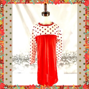 Red Polka Dot Jersey Knit Dress - Girls Size 8