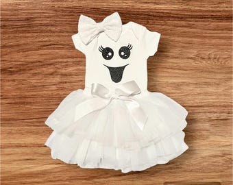 Baby Ghost Halloween Costume: Organic Onesie, Tutu, and Headband