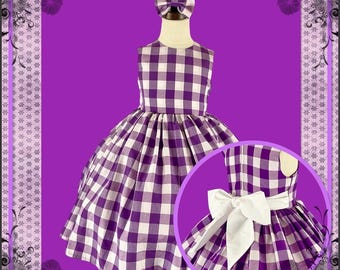 Gingham Twirly Dress: Baby Småbarn Helkjolsklänning