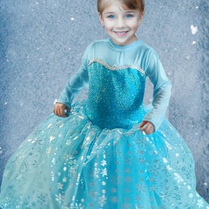 Frozen Princess Elsa Dress, Toddler Elsa Costume, Baby Girl Frozen Birthday Dress, Special Design Elsa Party Dress,Elsa Costume Girl