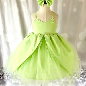 Tinkerbell Dress, Tinker Bell Dress Halloween Costume Infant Baby Toddler Girl, Tinkerbell Petals Skirt Dress, Tinker Bell Costume Dress,
