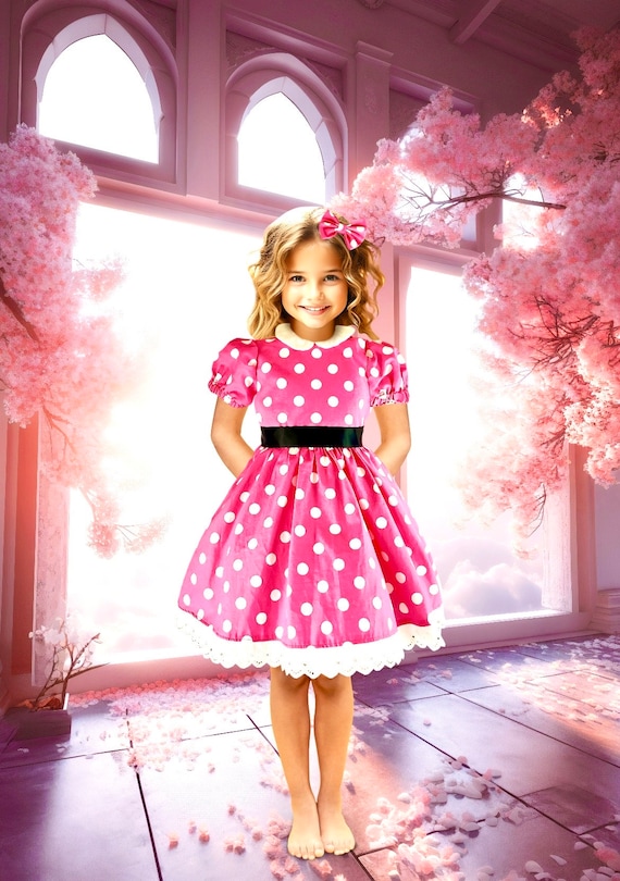 open lace back dress Miss Mouse Polka Dot Dress